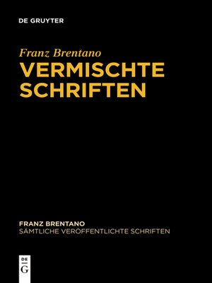 cover image of Vermischte Schriften